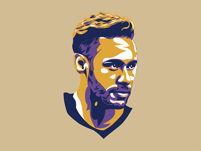 Neymar Portrait Vector Art