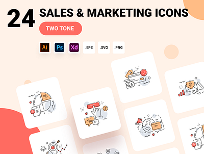 Sales and Marketing icon pack icon pack icon set iconography icons illustration line icons marketing icons sales and marketing icons sales icons