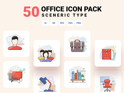Office icon set - Sceneric type business icon pack corporate icon set iconography icons office icon office illustration
