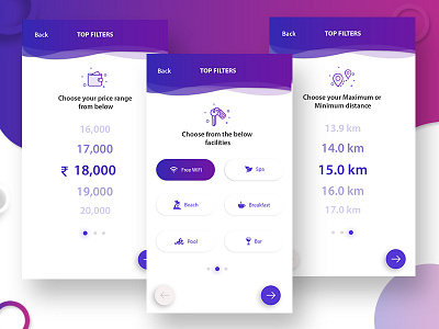 Filter options - Hotel booking app application apps booking filter hotel mobile option ui ux