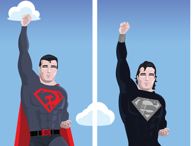 Superman - Red comics illustration posters