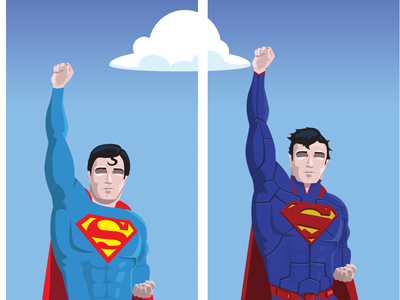 Superman - Blue comic books illustration nerd posters