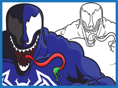 Venom comics illustration posters