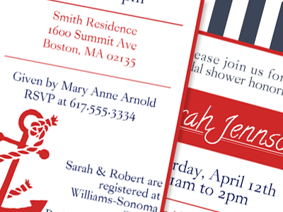 Bridal Shower Save the Dates Cards print save the date typography