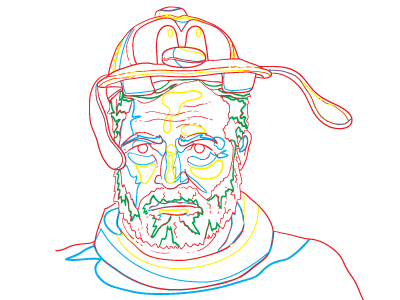 Ernest Hemingway in a Goofy Hat - line preview