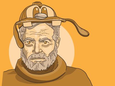 Ernest Hemingway in a Goofy Hat - Colored avatars illustration