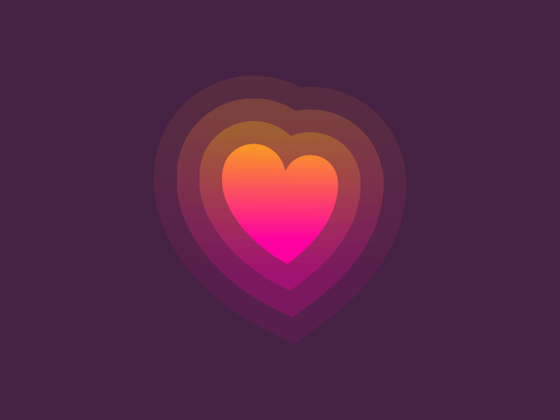 Heart after heart icon love motion passion pink vibration
