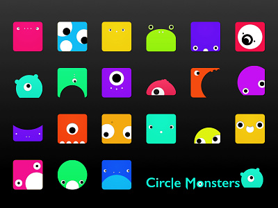 Circle Monsters circles collection design icon monster revision