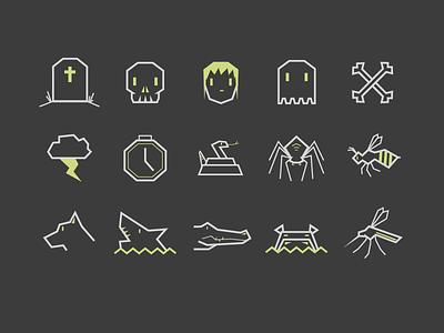 Big Bad World Icons animals death design fear icon set icons infographic ixdbelfast skull