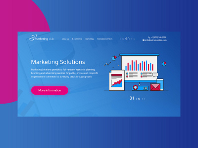 Marketing solution blue design landing marketing ui ux webdesign website