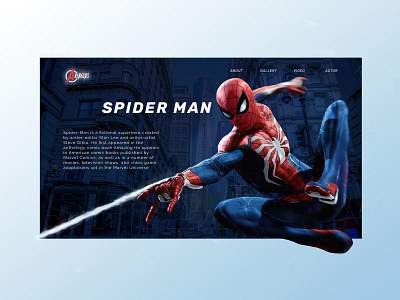 Srider Man avengers creativity daily dailyui homepage landing landing page marvel spiderman ui webdesign website