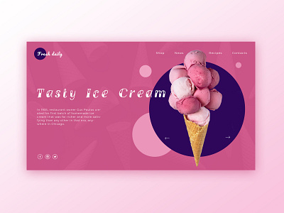 Tasty Ice Cream creativity home page homepage icecream landing landingpage web website