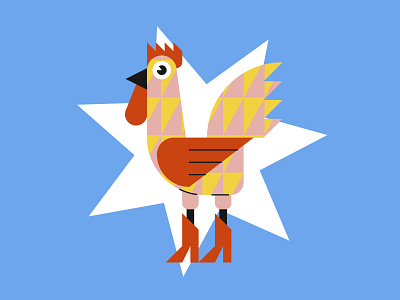 illustration of a rooster for festival