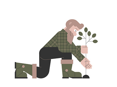 Summer resident (gardener) design illustration vector