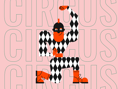 Illustration of a strongman from the circus series