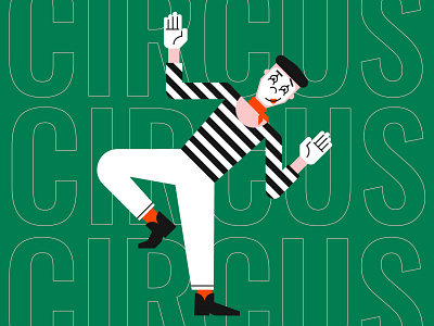 Illustration of a mime from the circus series design graphic design illustration mime russia vector