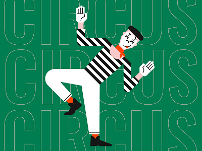 Illustration of a mime from the circus series