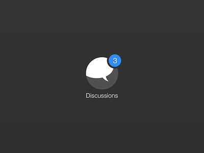 Discussions icon + notification discussions notification speech bubble