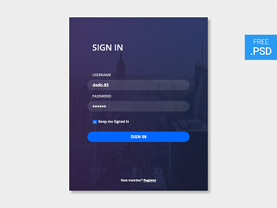 CreativesCastle UI #002 — Sign In form - Free PSD creativescastle download form free freebies psd sign in ui