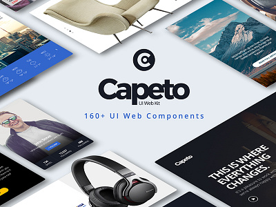 Capeto UI Web Kit - CreativesCastle blog contact e commerce form free hero ui ui kit ux video website widgets