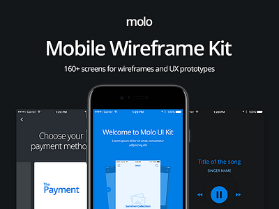 molo Mobile Wireframe Kit - CreativesCastle blog ecommerce kit login mobile profile prototype sign up ui ux walkthrough wireframe