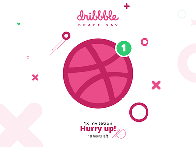 1 Dribbble Invitation draft dribbble giveaway illustration invitation invite join one