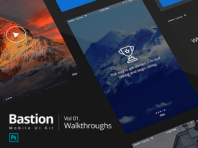 Bastion Mobile UI Kit | #01 Walkthroughs