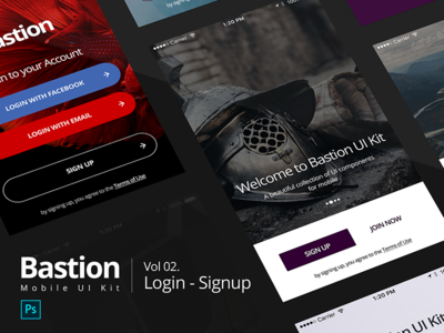 Bastion Mobile UI Kit | #02 Login-Signup