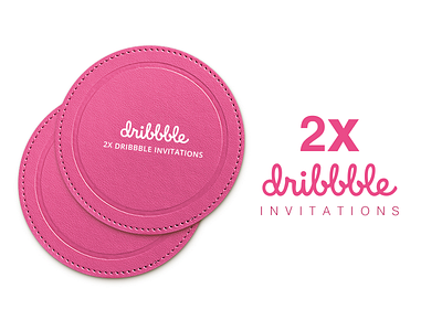 2x Dribbble Invitations 2 dribbble giveaway illustration invitation invite join two