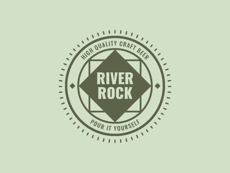 River Rock Retro Logo Template identity flat company print vintage retro branding brand vector template badge logo