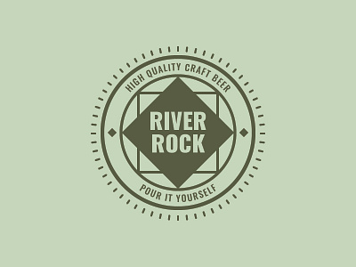 River Rock Retro Logo Template badge brand branding company flat identity logo print retro template vector vintage