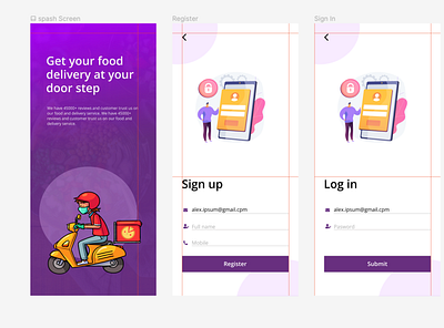 Food Delivery Screens graphic design ui