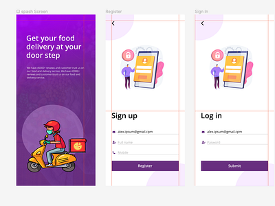 Food Delivery Screens
