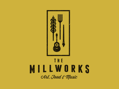 The Millworks fork grain guitar logo paint brush