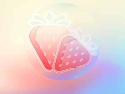 Glass Strawberry design fruit fruit icon glass glassmorphism icon illustration illustrator logo neumorphic neumorphism neumorphism ui strawberry ui vector webdesign