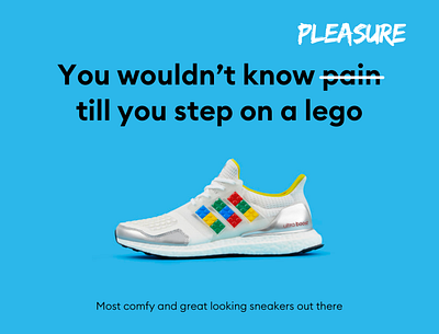 Adidas Lego campaign adidas advertising art blue branding campaign campaign design design funny graphic illustration joke lego sneaker storytelling typography