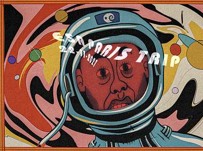Spaceman art esa face graphic graphicdesign human illustration nasa procreate vector vintage