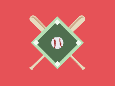 Baseball ball baseball bat flat icon illustration illustrator logo shield sports vector