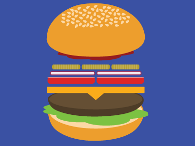 Deconstructed Burger burger cheeseburger flat flat design food graphic illustration vector
