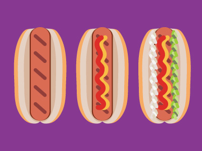 Hot Diggity Dog bun dog flat flat design food graphic hot dog illustration illustrator vector