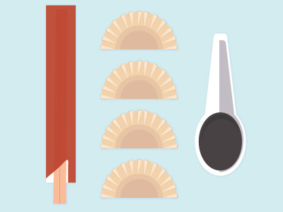 Dumplings asian chopsticks dumplings flat flat design food graphic illustration illustrator potstickers soy sauce vector