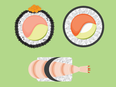 Sushi asian flat flat design food graphic icon illustration illustrator sushi vector