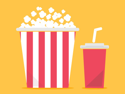 Popcorn & Sodaaa Pop design flat flat design food graphic icon illustration illustrator pop popcorn soda vector