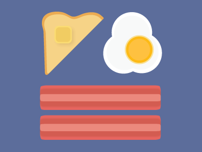 Breakfast bacon breakfast design eggs flat flat design food graphic icon illustration toast vector