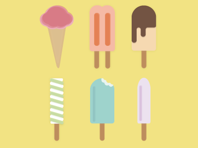 Popsicles design flat food ice cream icon icons illustration illustrator popsicle summer vector