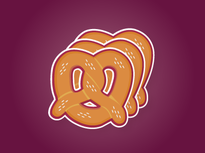 Pretzel Sticker design die cut flat food icon icons illustration illustrator pretzel sticker sticker mule vector
