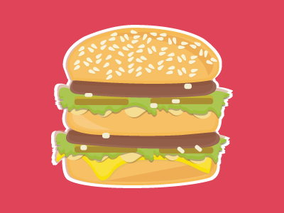 Big Mac Magnet big mac burger cheeseburger design food hamburger icon illustration illustrator mcdonalds sticker mule vector