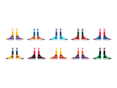 High Tops basketball converse design flat graphic high tops icon illustration logo sneakers socks vector