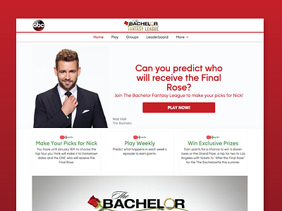 Bachelor Fantasy League Site app bachelor branding design icon ios logo ui ux vector web website