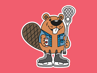 Canadian Tuxedo beaver beer canada canadian hockey icon illustration lacrosse logo sticker sticker mule vector